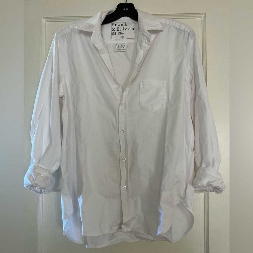 Frank & Eileen White Denim Eileen Button-Up Shirt